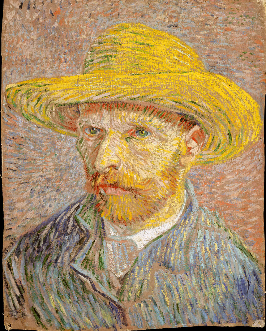 Self-Portrait with a Straw Hat, Vincent van Gogh, 1887