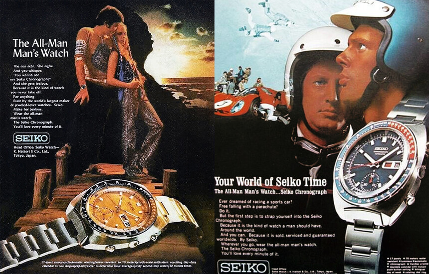 Reklama na Seiko Automatic Chronograph.