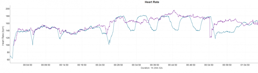 Modrá – Garmin Fenix 7X, fialová – Amazfit GTS 4