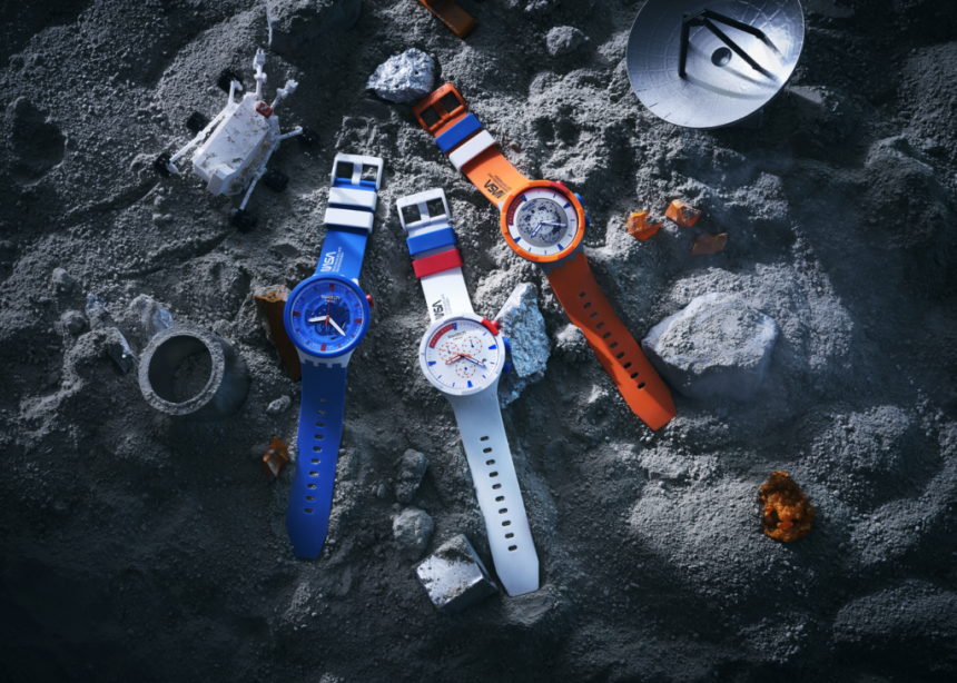 Swatch NASA v barvách podle skafandrů astronautů.
