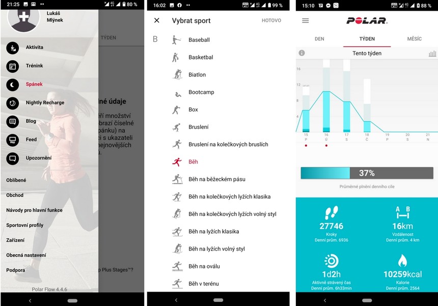 V mobilní appce si můžete navolit oblíbené sporty, sledovat přehledy