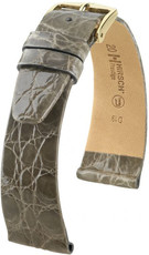 Kožený řemínek Hirsch Prestige L 02208030-1, šedý, krokodýlí kůže, prodloužená délka