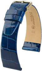 Kožený řemínek Hirsch Prestige M 02307180-1, modrý, aligátoří kůže
