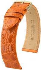 Kožený řemínek Hirsch Genuine Croco M 01808176-1, oranžový, krokodýlí kůže