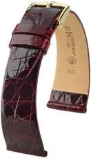 Kožený řemínek Hirsch Prestige L 02208060-1, červený, krokodýlí kůže, prodloužená délka