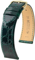 Kožený řemínek Hirsch Genuine Croco L 01808040-1, zelený, krokodýlí kůže, prodloužená délka