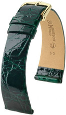 Kožený řemínek Hirsch Prestige L 02208040-1, zelený, krokodýlí kůže, prodloužená délka