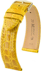 Kožený řemínek Hirsch Genuine Croco M 01808172-1, žlutý, krokodýlí kůže