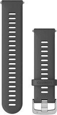 Řemínek Garmin Quick Release 22mm, silikonový, šedý, stříbrná přezka (Venu, Forerunner 255, Vívoactive 4 aj.)