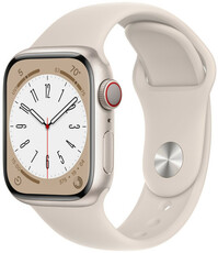 Apple Watch Series 8 GPS + Cellular 41mm hliníkové hvězdně bílé pouzdro s hvězdně bílým sportovním řemínkem