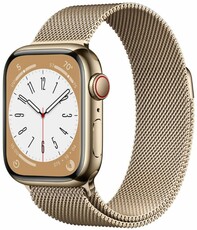Apple Watch Series 8 GPS + Cellular 41mm nerezové zlaté pouzdro se zlatým Milánským tahem
