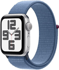Apple Watch SE GPS 40mm Silver Aluminium Case with Winter Blue Sport Loop 