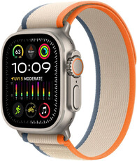 Apple Watch Ultra 2 GPS + Cellular, 49mm Titanium Case with Orange/Beige Trail Loop-M/L