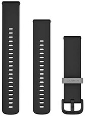 Silikonový řemínek Garmin 20mm (pro Venu, Venu Sq, Venu Sq 2, Venu 2 Plus aj.), černý, Quick Release, + prodloužená část