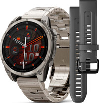 Garmin Fenix 8 AMOLED 47 mm, Exclusive Titanium Graphite Titanium Band (Premium) (+ náhradní řemínek)