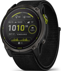 Garmin Enduro 3 Titanium DLC, Black UltraFit Nylon Band