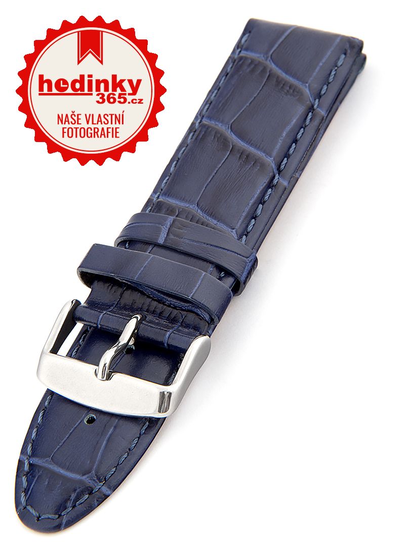 Unisex kožený modrý řemínek k hodinkám HYP-01-ROYAL 20 mm