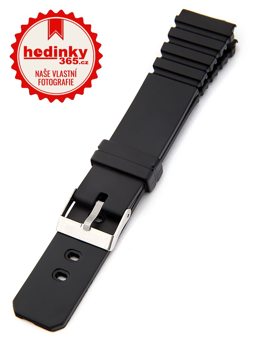 Unisex plastový černý řemínek k hodinkám P015