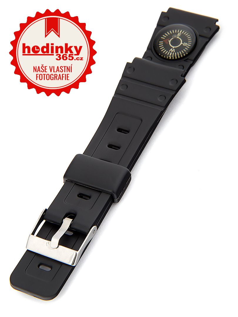 Unisex plastový černý řemínek k hodinkám P017 18 mm