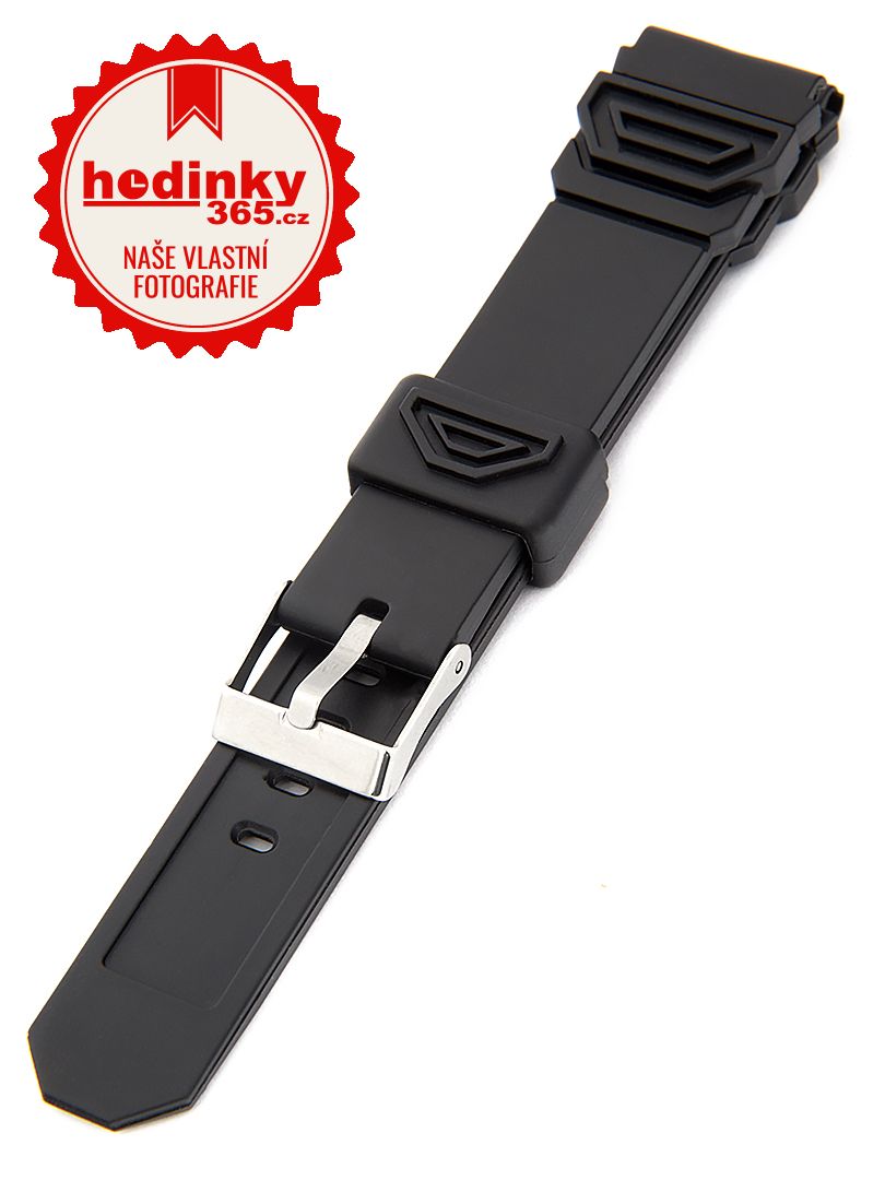Unisex plastový černý řemínek k hodinkám P014