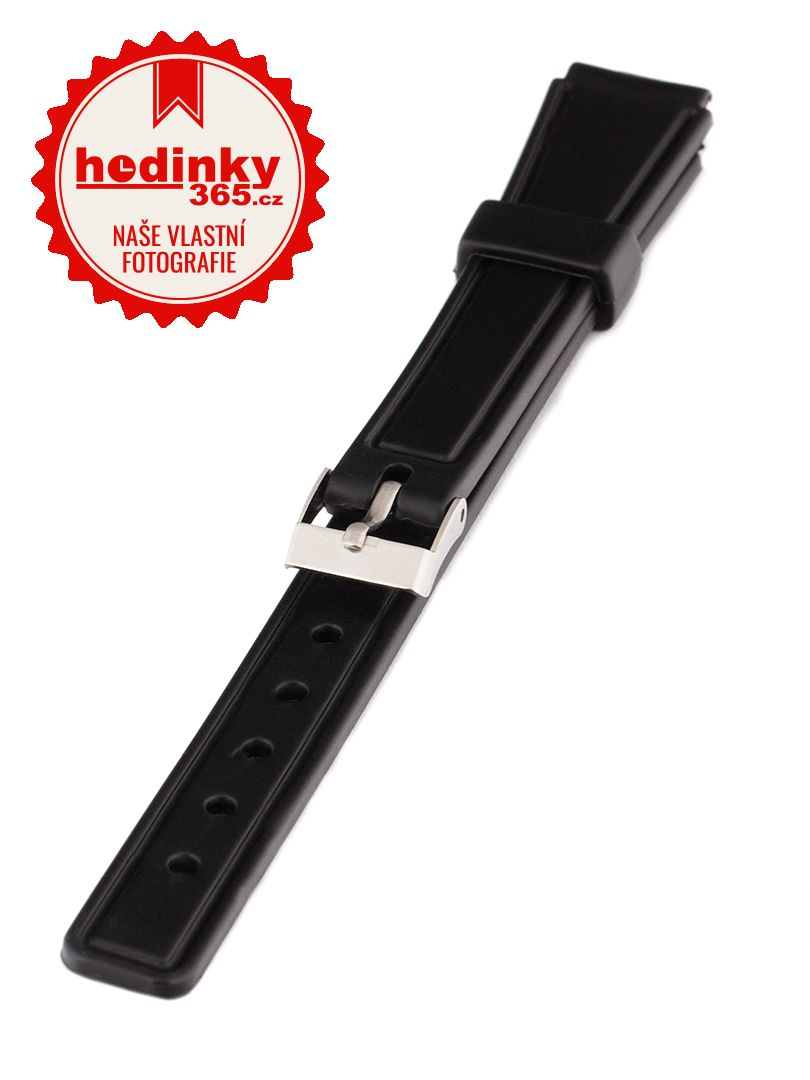 Unisex plastový černý řemínek k hodinkám P018 12 mm