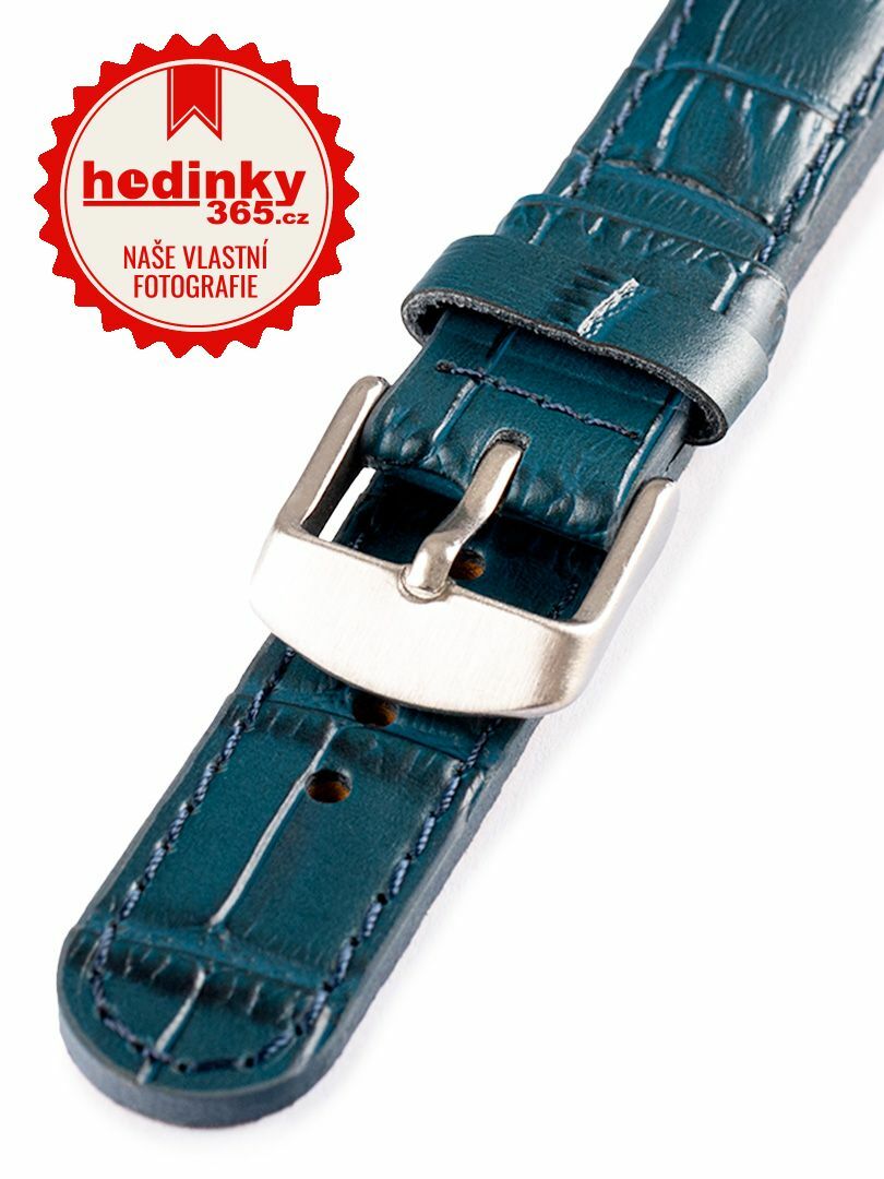 Unisex kožený modrý řemínek k hodinkám W-080-F 20 mm