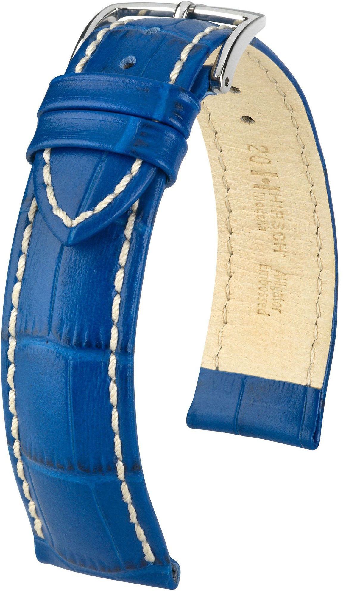 Modrý kožený řemínek Hirsch Modena L 10302885-2 (Teletina) 20 mm