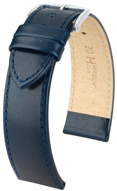 Tmavě modrý kožený řemínek Hirsch Osiris L 03475080-2 (Teletina) 20 mm