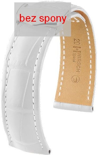 Bílý kožený řemínek Hirsch Speed 07507409-2 (Aligátoří kůže) Hirsch Selection 22 mm (spona 18 mm)