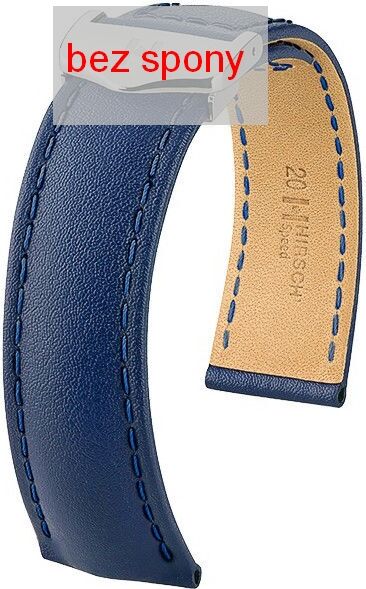 Tmavě modrý kožený řemínek Hirsch Speed 07502480-2 (Teletina) Hirsch Selection 22 mm (spona 18 mm)