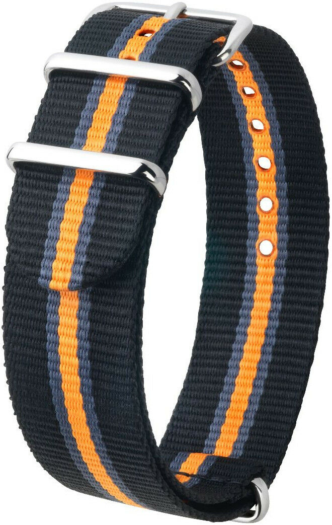 Černý textilní NATO řemínek Hirsch Rush L 40406052-2 (Nylon) 18 mm