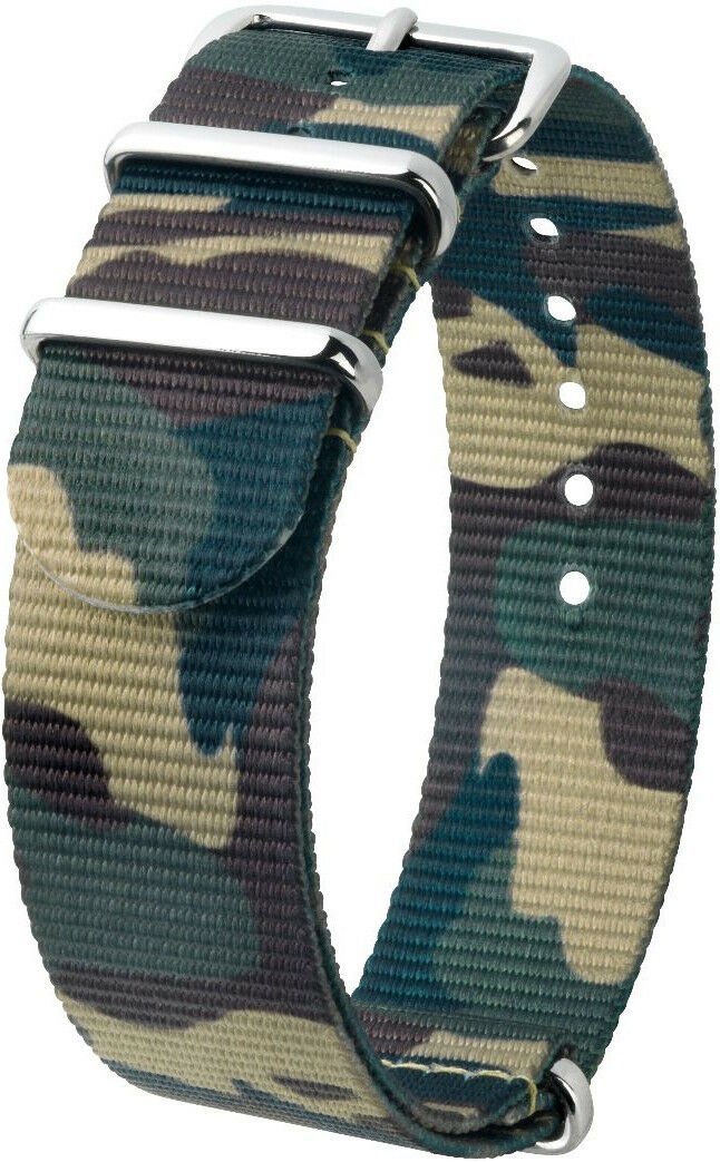 Zelený maskáčový textilní NATO řemínek Hirsch Rush L 40406040-2 (Nylon) 18 mm