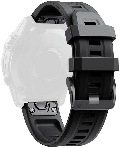 Silikonový řemínek Ricardo 26mm (pro Garmin Fenix 7X/6X/5X, Tactix aj.), černý, QuickFit