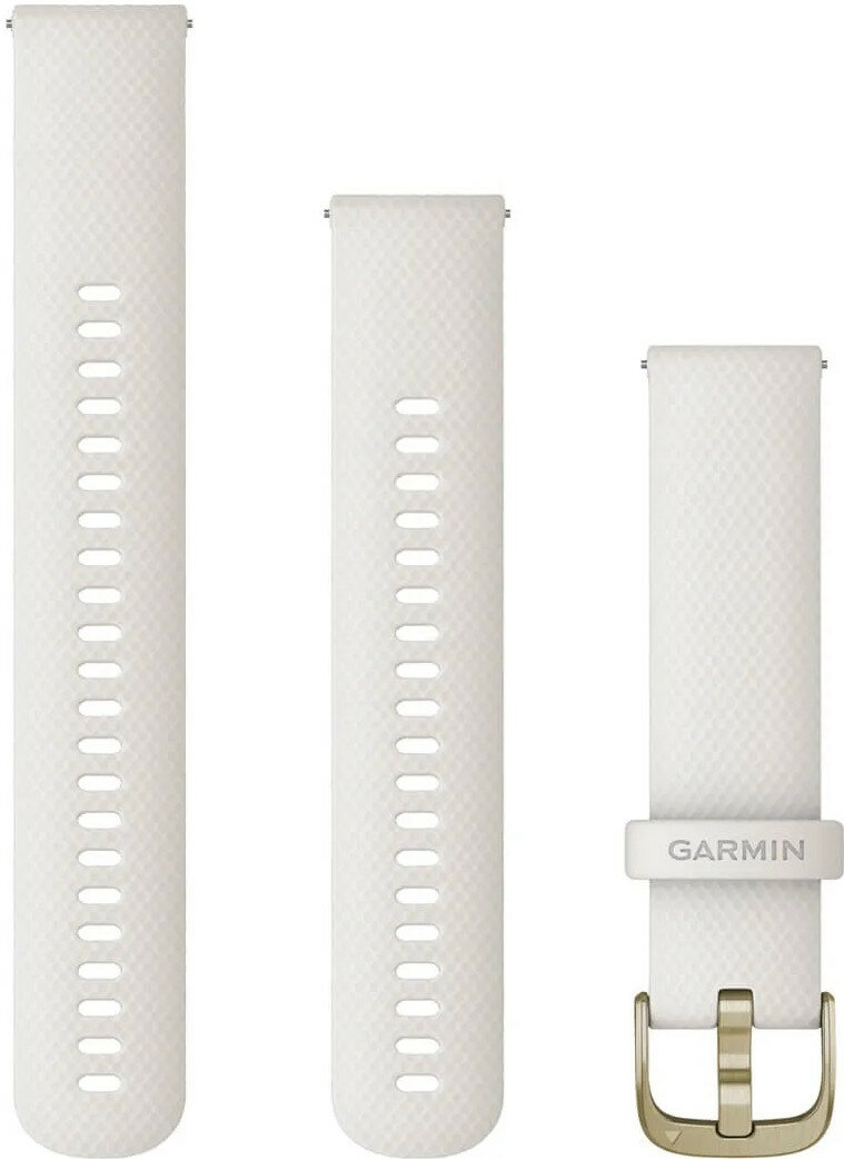 Řemínek Garmin Quick Release 20mm, silikonový, bílý, zlatá přezka