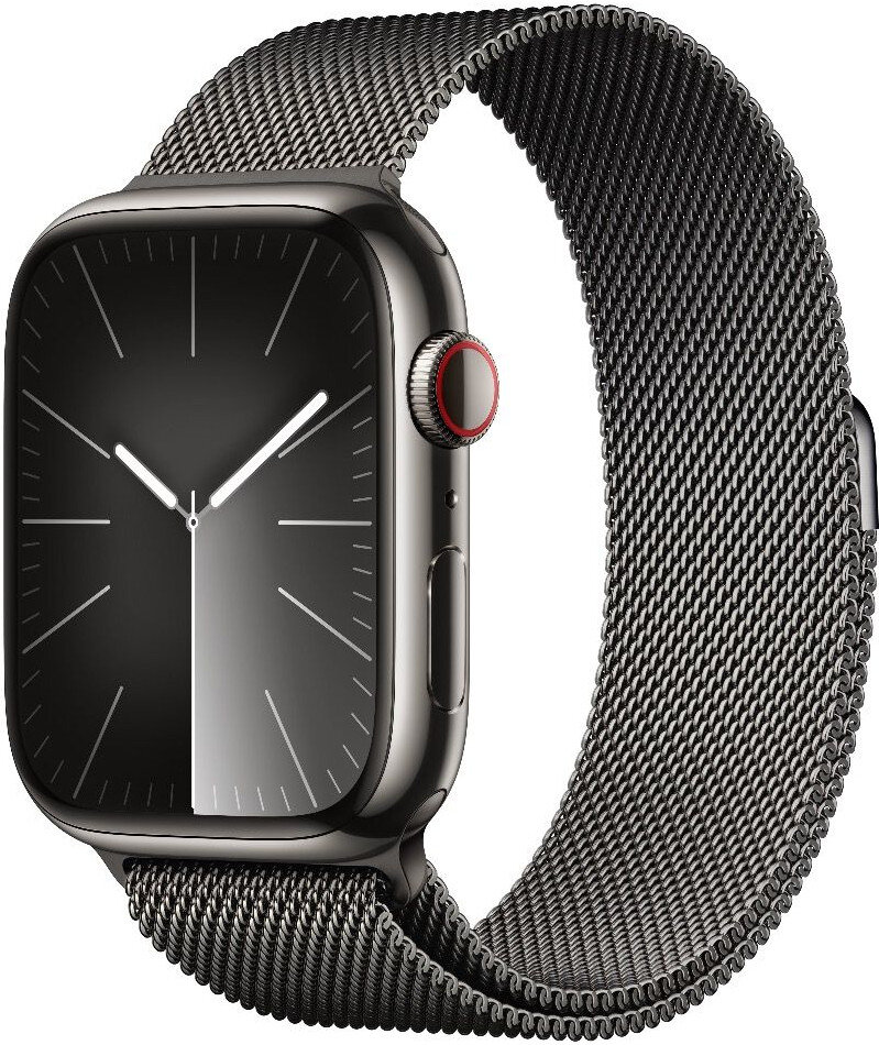 Apple Watch Series 9 GPS + Cellular 45mm Graphite Stainless Steel Case / Graphite Milanese Loop