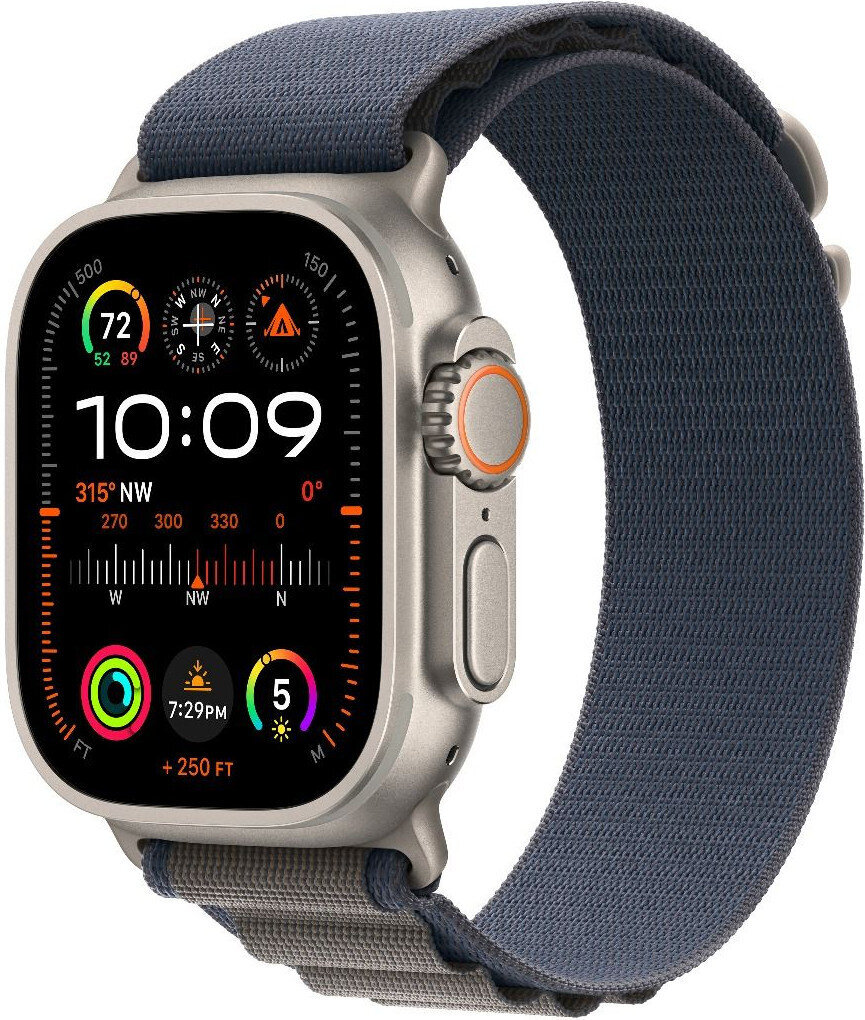 Apple Watch Ultra 2 GPS + Cellular, 49mm Titanium Case / Blue Alpine Loop-Medium