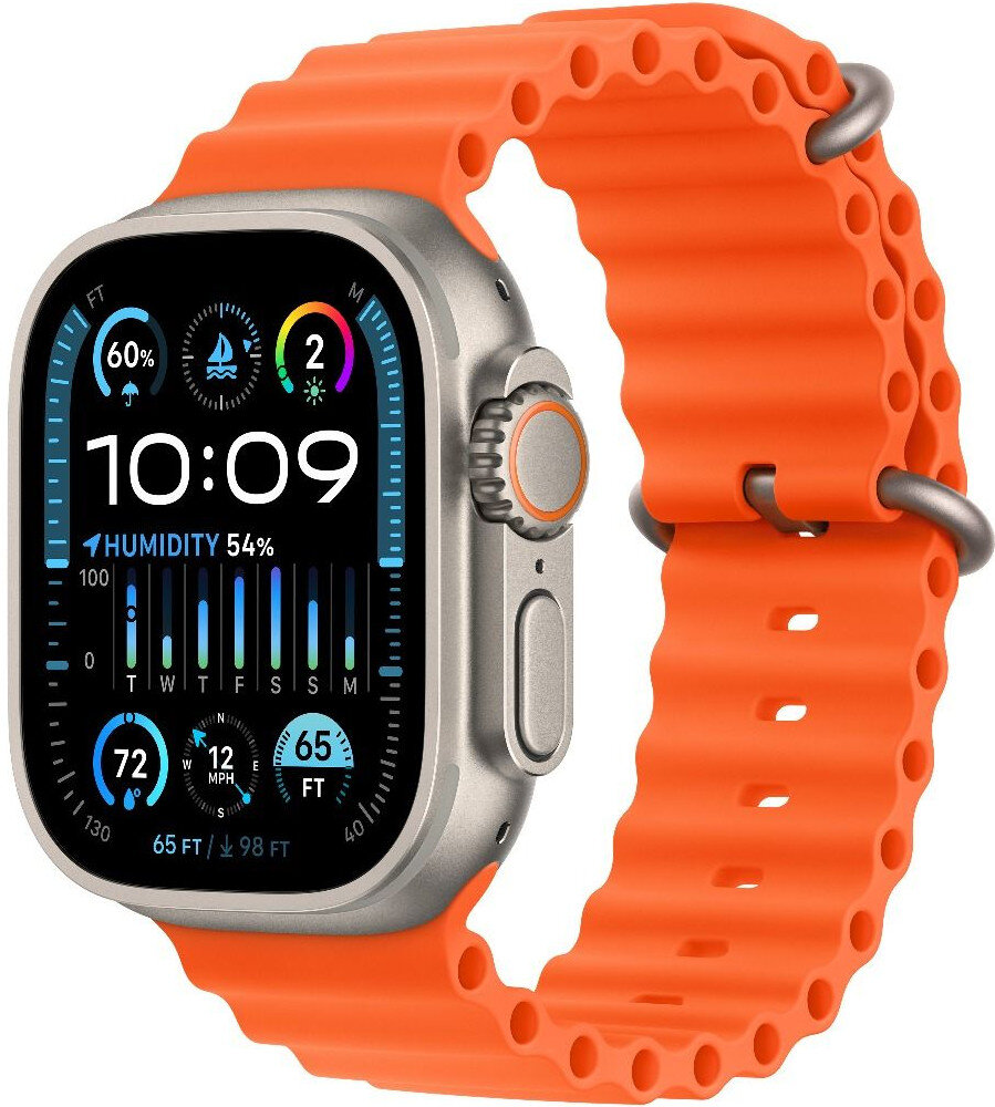 Apple Watch Ultra 2 GPS + Cellular, 49mm Titanium Case / Orange Ocean Band