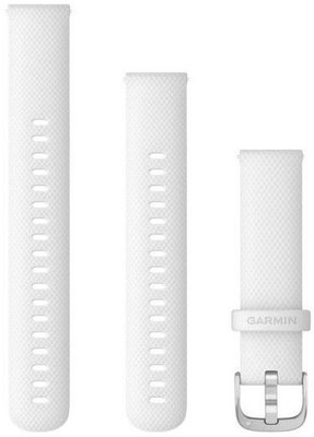 Silikonový řemínek Garmin 18mm (pro Venu 2S, Vívoactive 4S, Vívomove 3S aj.), bílý, Quick Release, + prodloužená část