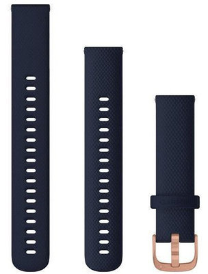 Silikonový řemínek Garmin 18mm (pro Venu 2S, Vívoactive 4S, Vívomove 3), modrý, Quick Release, + prodloužená část