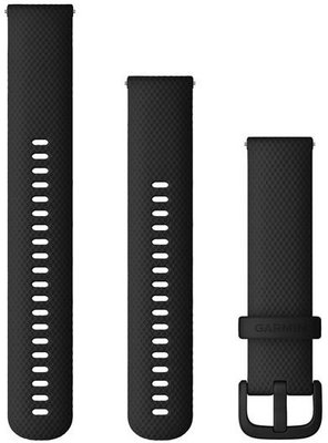 Silikonový řemínek Garmin 20mm (pro Venu, Venu Sq, Venu 2 plus aj.), černý V1, Quick Release + prodloužená část
