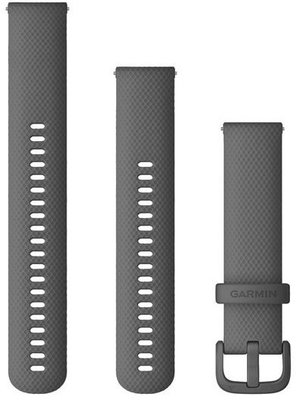 Silikonový řemínek Garmin 20mm (Venu, Venu Sq, Venu 2 plus aj.), šedý, Quick Release + prodloužená část