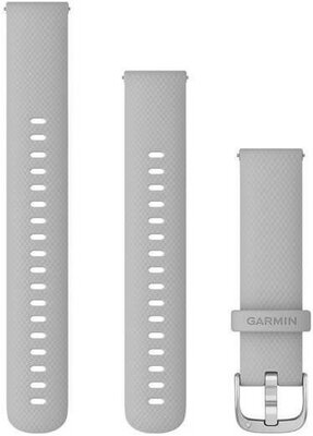 Silikonový řemínek Garmin 18mm (pro Venu 2S, Vívoactive 4S, Vívomove 3S), šedý V3, Quick Release, + prodloužená část