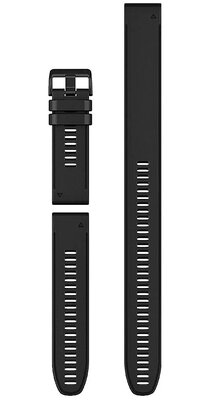 Silikonový řemínek Garmin 26mm (pro Fenix 7X/6X/5X, Tactix aj.), černý, QuickFit, + prodloužená část