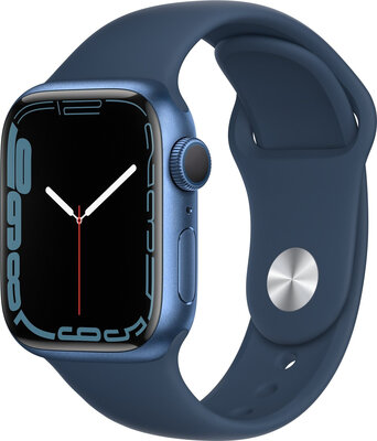 Apple Watch Series 7 GPS, 41mm Blue Aluminium Case / Abyss Blue Sport Band - Regular