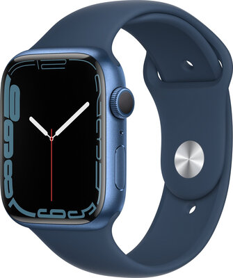 Apple Watch Series 7 GPS, 45mm Blue Aluminium Case / Abyss Blue Sport Band-Regular