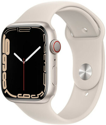 Apple Watch Series 7 GPS + Cellular, 45mm Starlight Aluminium Case / Starlight Sport Band - Regular