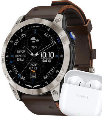 Garmin D2 Mach 1 (Premium), Oxford Brown Leather Band (+ náhradní řemínek)