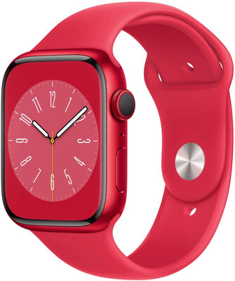 Apple Watch Series 8 GPS 45mm hliníkové (PRODUCT)RED pouzdro s (PRODUCT)RED sportovním řemínkem