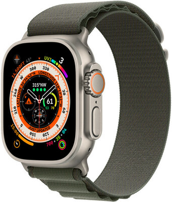 Apple Watch Ultra GPS + Cellular, 49mm Titanium Case / Green Alpine Loop - Medium