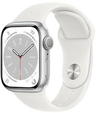Apple Watch Series 8 GPS 41mm Silver Aluminium Case / White Sport Band - Regular